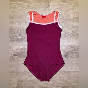 SOLD!!! Yumiko Leotard - Terra, Berry, and Silver Velvet Becky, Size M